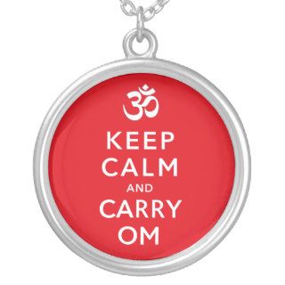 Keep Calm and Carry Om Sterling Silver Necklace