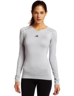 adidas Women's Team TECHFIT Compression Long Sleeve Top (Light Onix/ 2X Large)  Athletic Shirts  Clothing