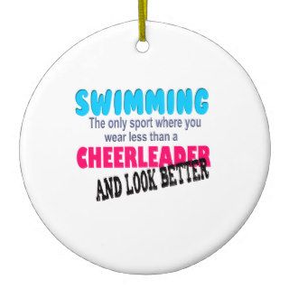 Swimming vs Cheerleading Christmas Tree Ornaments
