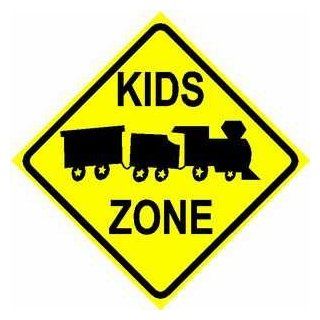 KIDS ZONE sign * street train family children   Yard Signs