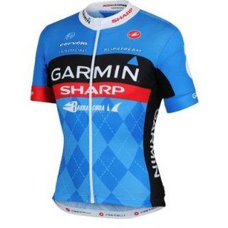 Castelli 2013 Men's Garmin Sharp Aero Race Short Sleeve Cycling Jersey   V3900 (azure/black/red   M) : Sports & Outdoors