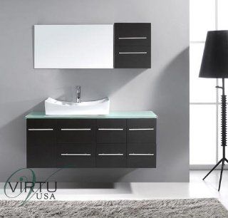 Virtu USA 55" Ceanna Espresso Single Sink Bathroom Vanity Set    