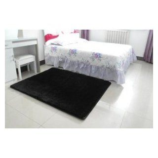 MBM (TM) Super Soft Modern Area Rugs Black Living Room Carpet Bedroom Rug Solid Home Decorator Floor Rug and Carpets 4  Feet By 5  Feet (black)  