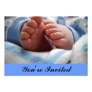 Baby Boy Footprints Baby Shower Invitation