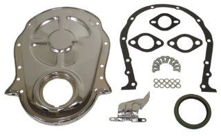 Chevy Big Block 396 402 427 454 Steel Timing Chain Cover Set w/ Timing Tab   Chrome: Automotive
