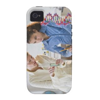 Teacher helping student in science lab vibe iPhone 4 covers