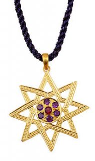 byzantine double star amethyst pendant by emma chapman jewels