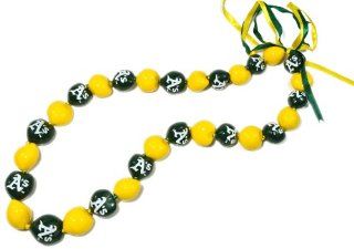 MLB Oakland Athletics Go Nuts Kukui Nut Lei Necklace  Sports Fan Necklaces  Sports & Outdoors
