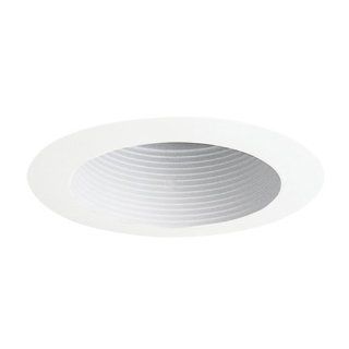 Juno Lighting 444W WH 4 Inch Adjustable Recessed Trim, White Baffle with White Trim   Recessed Light Fixture Trims  