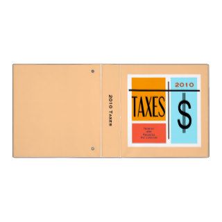 2010 Tax Record File   Customizable Vinyl Binder