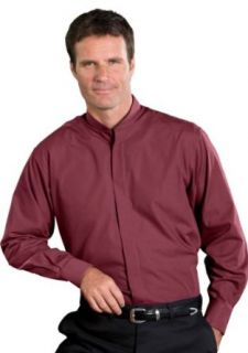 Ed Garments Men's Banded Collar Long Sleeve Shirt, BURGUNDY, XXXXXX Large Tall. 1396 at  Mens Clothing store: Dress Shirts