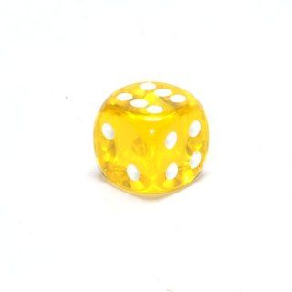 Translucent 16mm d6 Yellow/white Pipped Dice: Toys & Games