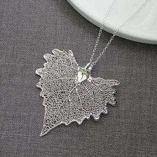 silver cotton wood leaf necklace by martha jackson