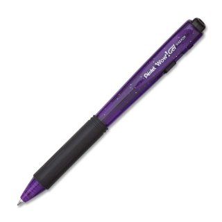 Pentel WOW! Gel Colors Sparkle Retractable Gel Pen 0.7mm Medium Line Violet Ink, Box of 12 (K437CR V) : Gel Ink Rollerball Pens : Office Products