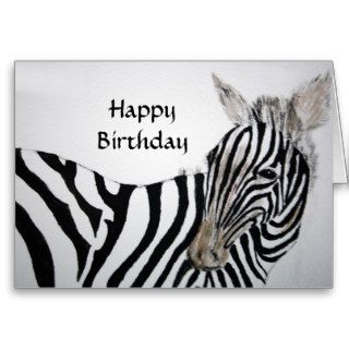 Zebra Happy Birthday Card Cards