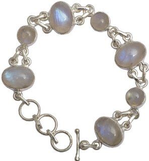 Rainbow Moonstone Bracelet   Sterling Silver: Jewelry