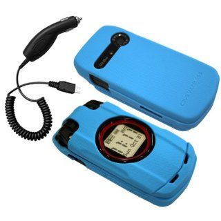Teal Blue Silicone Case / Skin / Cover & Car Charger for Hitachi Casio G'zOne Ravine C751: Cell Phones & Accessories