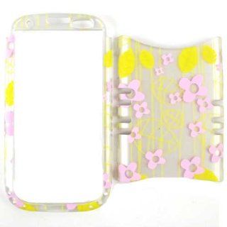 Cell Armor I747 RSNAP TE453 S Rocker Snap On Case for Samsung Galaxy S3 I747   Retail Packaging   Trans. Green Leaves and Pink Flowers Cell Phones & Accessories