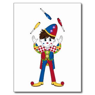 Juggling Circus Clown Postcard