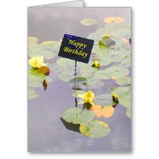 Water lily "Happy Birthday" Cards