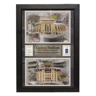 New York Yankees Yankee Stadium Game Used Double Photo Frame Baseball