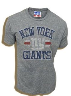 NFL Football New York Giants True Vintage Distressed Triblend Heather Gray Adult T shirt Tee (X Large) Clothing
