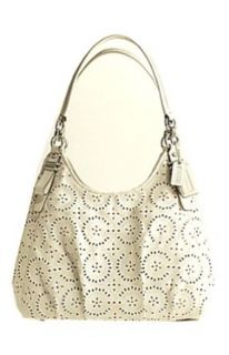 COACH Madison Laser CUT OUT Design Maggie Handbag ~ Parchment: Clothing