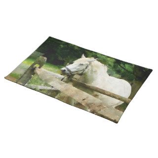 White Horse in Paddock Place Mat