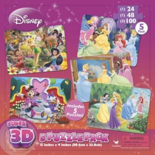 Disney Girls Super 3D 5pk Puzzle