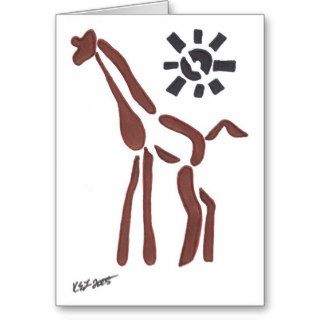 tribal giraffe, sanguine greeting cards