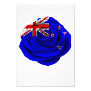 New Zealand Rose Flag Custom Announcements