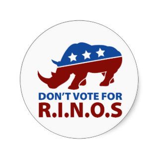 Don't Vote for R.I.N.O.s Round Stickers