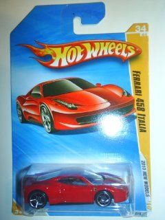 Hot Wheels 2010 Ferrari 458 Italia 034/240, '10 New Models 164 Scale Collectible Die Cast Car Toys & Games