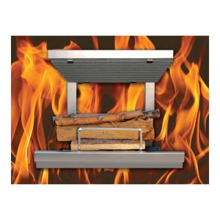 Earth's Flame Stainless Steel Wood-Burning Fireplace Grate/Insert, Model# EF36SS  Stove Grates   Shelves