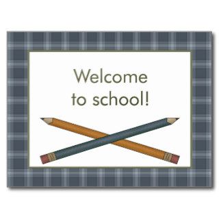 Pencils Welcome to School Postcard