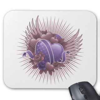Hearts Roses and Wings Mousepad