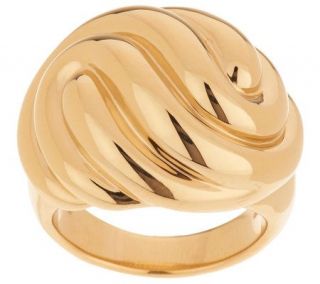 Bold Polished Swirl Design Ring 14K Gold —