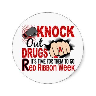 Knock Out Drugs Female Fist Round Sticker
