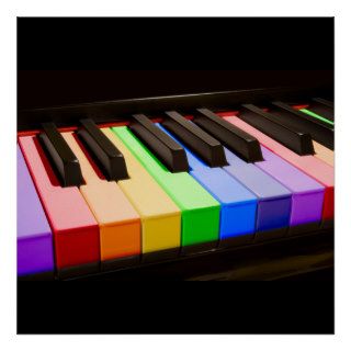 Rainbow Piano Print
