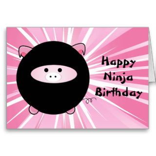 Ninja Pig Happy Birthday Card