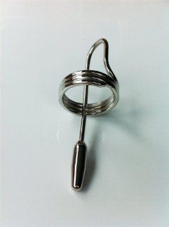 Penis Plug Sm 475 w/ Curved Tip Male Metal Steel Fetish Bondage Bdsm Chrome (3.5 Inches): Health & Personal Care