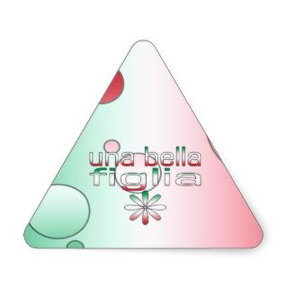 Una Bella Figlia Italy Flag Colors Pop Art Triangle Stickers