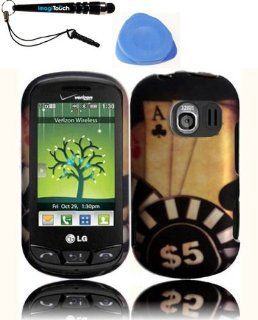 IMAGITOUCH(TM) 3 Item Combo LG Extravert VN271 Rubberized Hard Case Phone Cover Protector Faceplate with Graphics Design   Ace Poker (Stylus pen, Pry Tool, Phone Cover): Cell Phones & Accessories