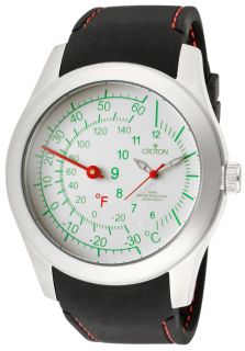 Croton CN307413BSDW  Watches,Mens Military White Dial Black Silicone, Casual Croton Quartz Watches