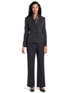 Evan Picone Women's Herringbone Stripe Peak Collar Pant Suit, Charcoal, 6 at  Womens Clothing store