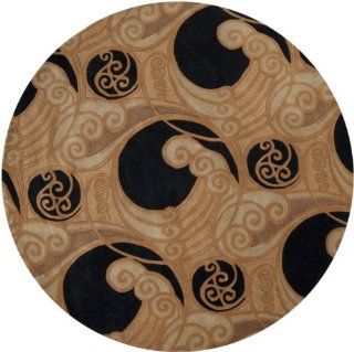 Shop Surya Bombay BST 498 Transitional Hand Tufted 100% New Zealand Wool Black 8' Round Area Rug at the  Home Dcor Store. Find the latest styles with the lowest prices from Surya