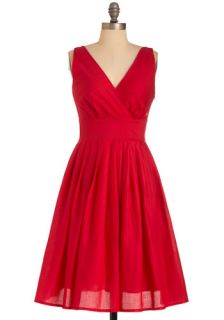 Glamour Power to You Dress in Crimson  Mod Retro Vintage Dresses