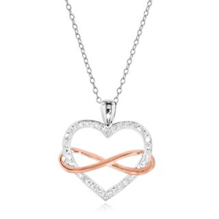 Diamond Accent Heart with Sideways Infinity Pendant in Sterling Silver