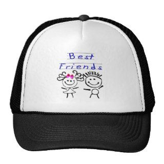 Best friends stick figure mesh hats
