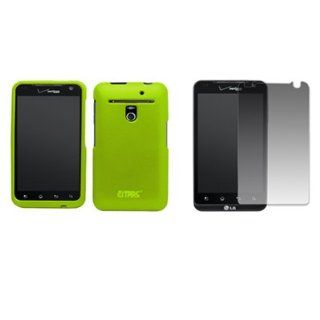 EMPIRE Neon Green Rubberized Hard Case Cover + Screen Protector for Verizon LG Revolution VS910: Cell Phones & Accessories